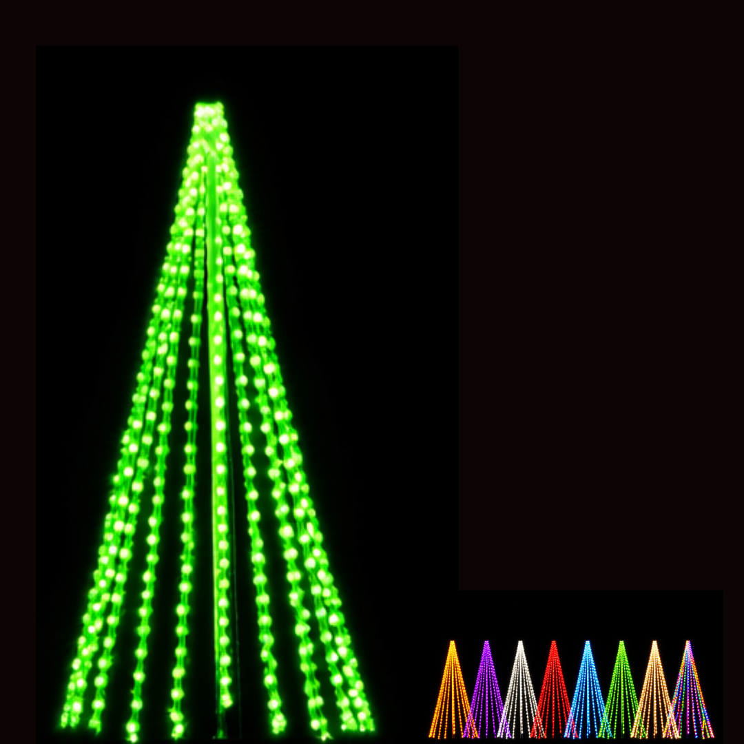 ３色☆室外用☆LEDツリー 8 Ft. Static LED 3-D Tree – HolidayLights.com