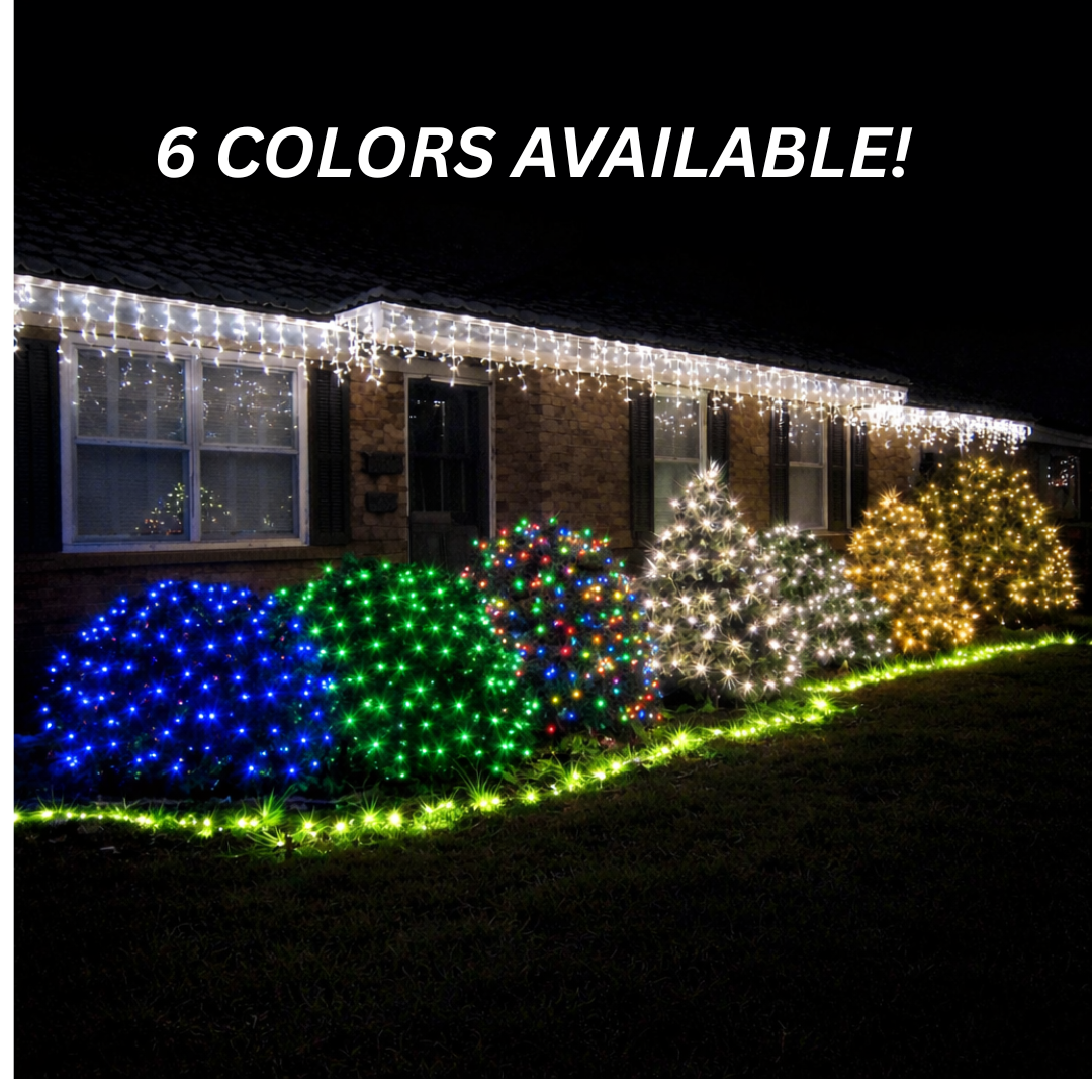 Blue LED Net Christmas Lights – HolidayLights.com