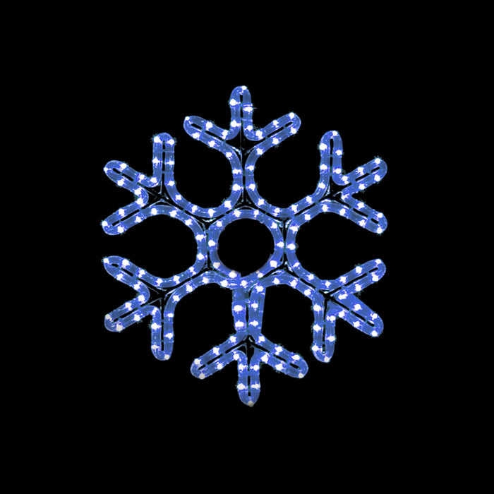 Blue, Snowflake, commercial quality, hangin, outdoor, Christmas, holiday, LED, rope light, quality, durable, motif, display, 2021