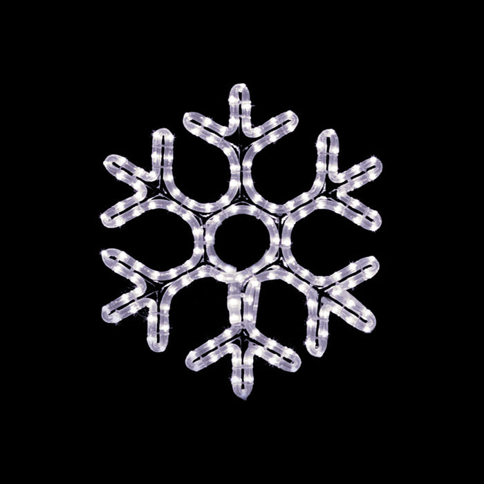 Pure white, snowflake, commercial quality, hangin, outdoor, Christmas, holiday, LED, rope light, quality, durable, motif, display, 2021