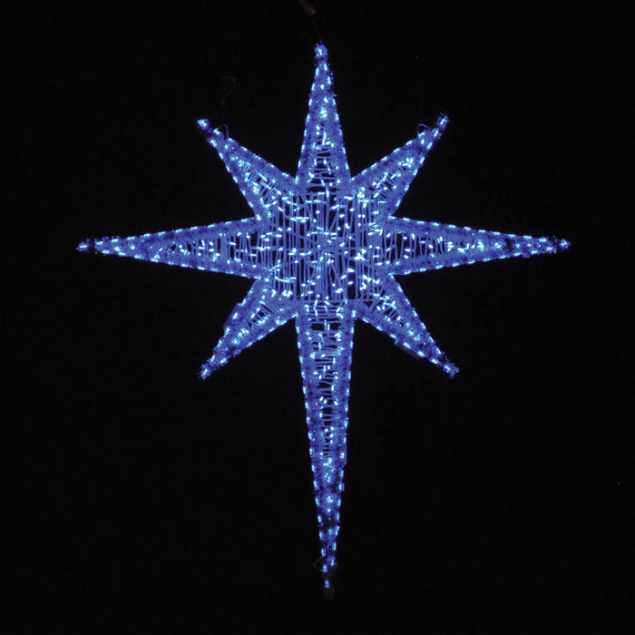 giant, large, commercial-grade, outdoor, star, Moravian, Christmas, holiday, LED, religious, garland, light, quality, durable, traditional, hanging, motif, 2021, blue