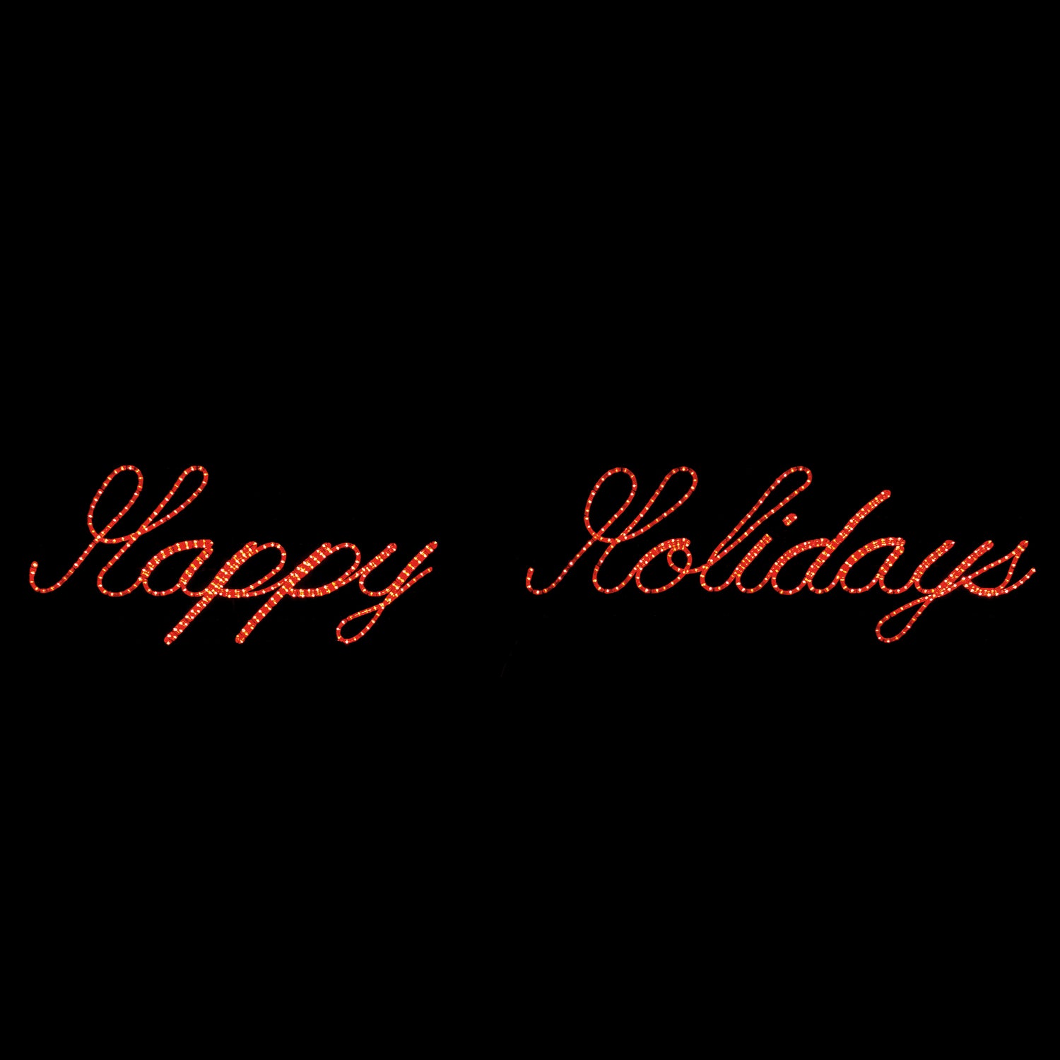 Happy Holidays (Rope light Script) Sign - Red, Outdoor yard motif, traditional illuminating