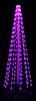 giant, life-size, commercial-grade, outdoor, Christmas, holiday, LED, bulb, lights, aluminum frame, quality, durable, motif, display, 2021, LED Tree, 3D, trees, purple, violet