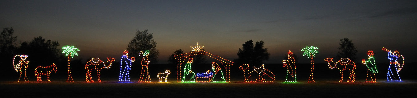 Outdoor nativity sets with lights store