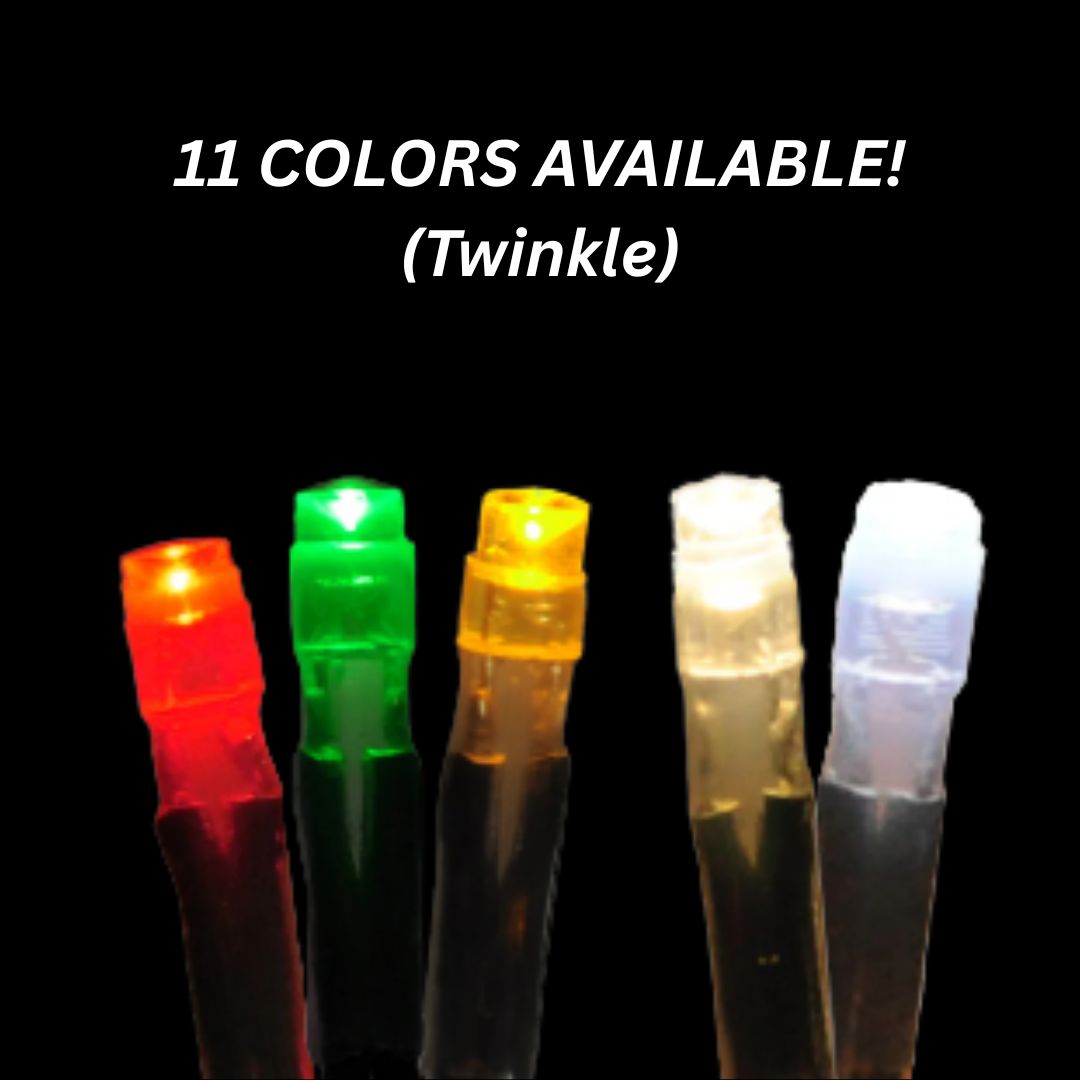 Pro 100 HD 5MM Mini Light Strings - STATIC Bulbs with Green Wire