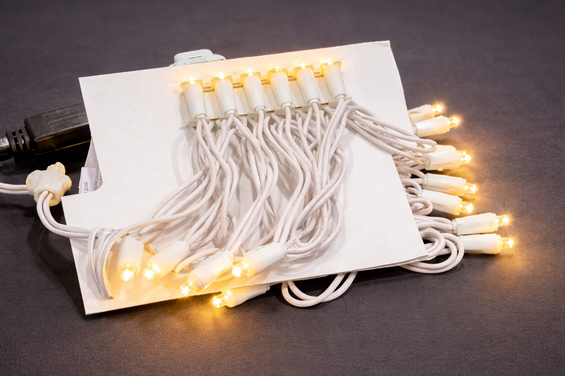 5MM LED Light String- 6" Spacing, White Wire (XL-278)