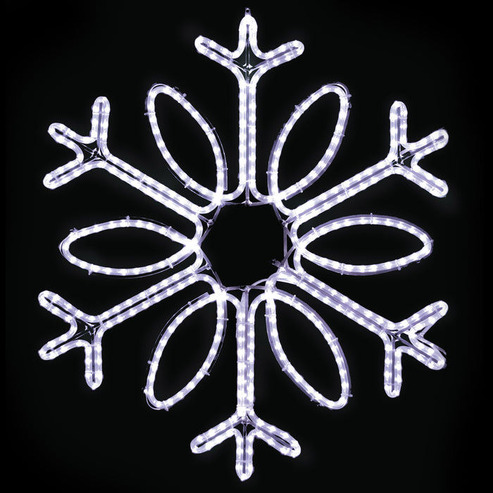 outdoor, indoor, LED, bulb, lights, quality, durable, commercial-grade, light motif, religious, Christmas, holiday, aluminum, decoration, giant, snowflake, pure white