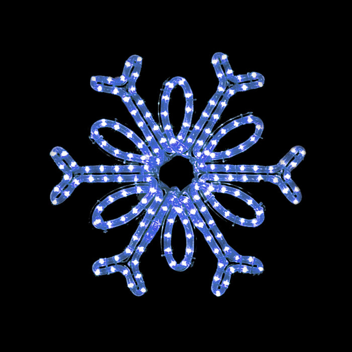 outdoor, indoor, LED, bulb, lights, quality, durable, commercial-grade, light motif, religious, Christmas, holiday, aluminum, decoration, giant, snowflake, blue, 2021