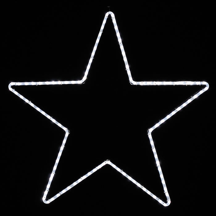Large, 5-Point Star, White, giant, life-size, commercial-grade, outdoor, Christmas, holiday, LED, rope, light, quality, durable, motif, display, 2021