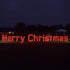 Large Merry Christmas in Red LED Lights and Garland, lighted outdoor motif, Holiday, traditional yard motifs
