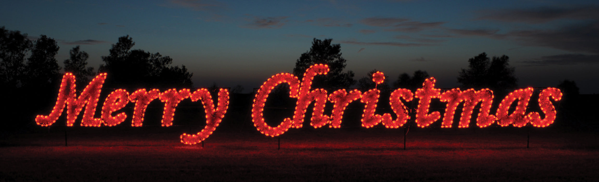 giant, large, commercial-grade, outdoor, sign, script, merry Christmas, holiday, LED, bulb, C7, red, garland, light, quality, durable, traditional, yard motif, 2021