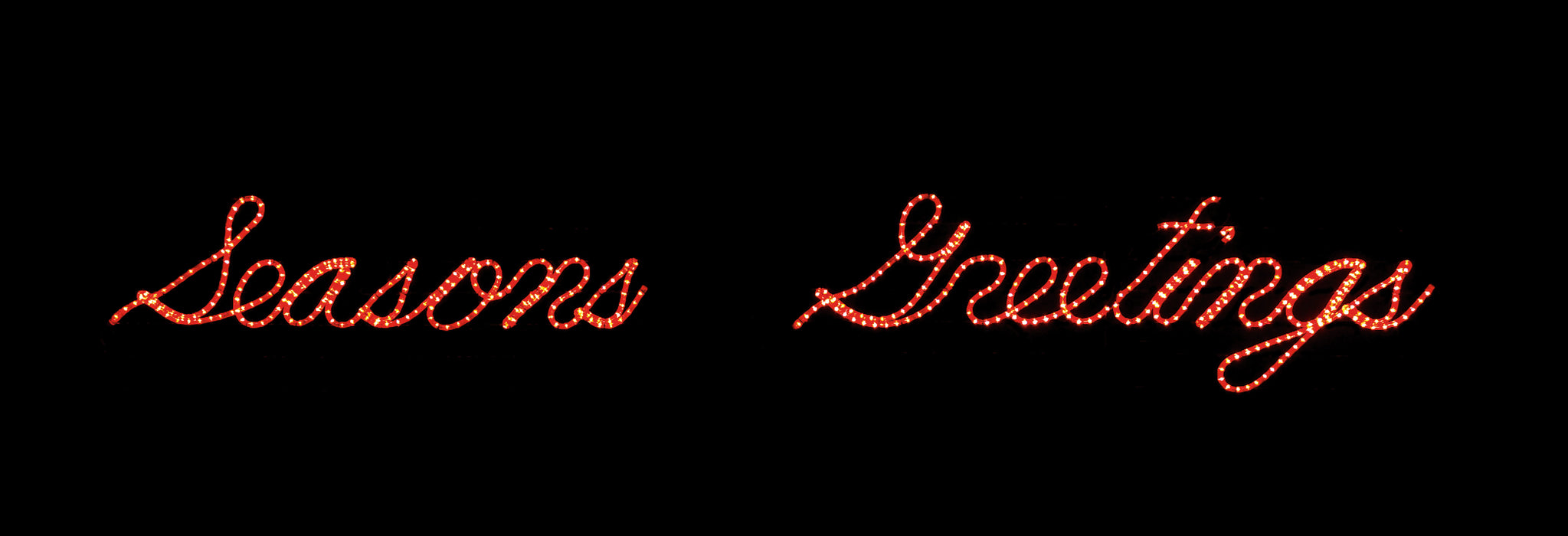 Seasons Greetings LED Script sign, holiday, Christmas outdoor motif, greeting sign, outdoor, indoor, LED, bulb, lights, quality, durable, commercial-grade, light motif, religious, Christmas, holiday, aluminum, decoration, seasons greetings, sign, giant, life-sized