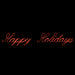 Happy Holidays (Rope light Script) Sign - Red, Outdoor yard motif, traditional illuminating 