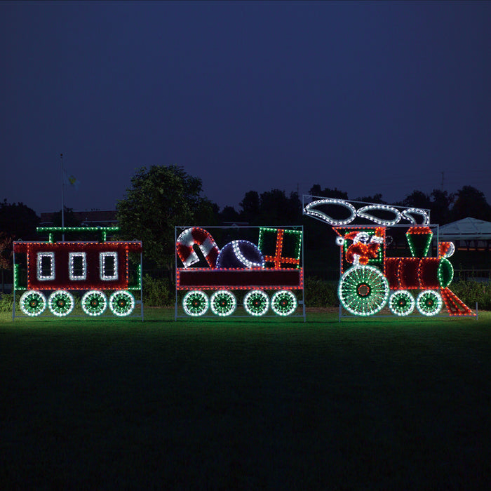 Outdoor Lighted Christmas Train Set — HolidayLights.com