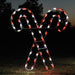 Candy canes, red, white, giant, life-size, commercial-grade, outdoor, Christmas, holiday, LED, bulb, lights, aluminum frame, quality, durable, motif, display, 2021