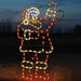 giant, life-size, commercial-grade, outdoor, Christmas, holiday, LED, bulb, lights, aluminum frame, quality, durable, motif, display, 2021, animated, waving Santa, Kris Kringle, Saint Nick, Father Christmas, red, white, blue