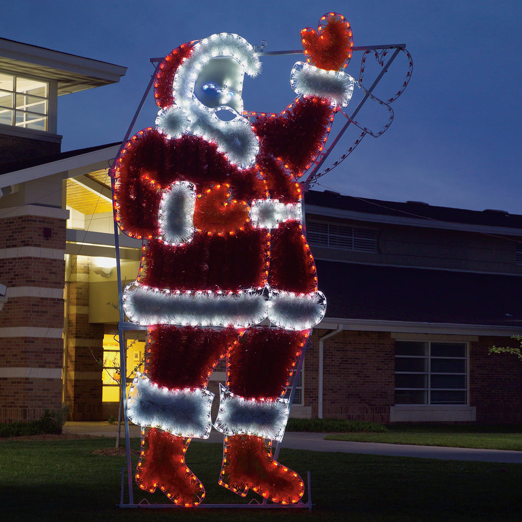 Santa outdoor store lights
