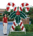 daytime view, life-size, giant, candy canes, red bulbs, green bulbs, holiday, traditional outdoor decoration, commercial grade, giant motif, aluminum frame, UV-resistant PVC garland, HolidayLights.com 2021