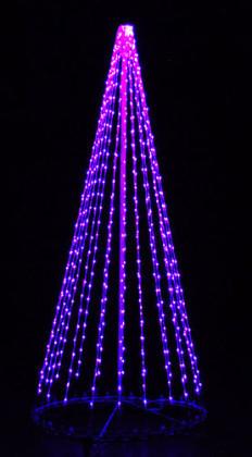 giant, life-size, commercial-grade, outdoor, Christmas, holiday, LED, bulb, lights, aluminum frame, quality, durable, motif, display, 2021, LED Tree, 3D, trees, purple