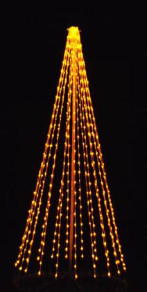 giant, life-size, commercial-grade, outdoor, Christmas, holiday, LED, bulb, lights, aluminum frame, quality, durable, motif, display, 2021, LED Tree, 3D, trees, yellow