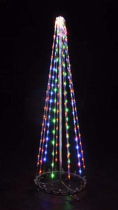 giant, life-size, commercial-grade, outdoor, Christmas, holiday, LED, bulb, lights, aluminum frame, quality, durable, motif, display, 2021, LED Tree, 3D, trees, multi color