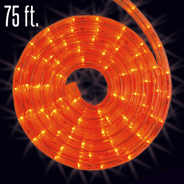 Orange LED Rope Light - 75 Foot Roll, holiday, Halloween decoraitons