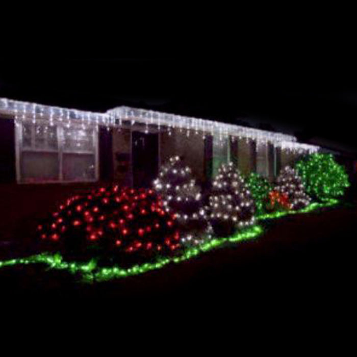 commercial-grade, outdoor, Christmas, holiday, LED, quality, durable, decoration, 2021, string lights, mini led, icicle, icicle lights, white