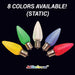 C9 faceted bulbs commercial grade decorating Christmas lights static multi colors, minleon