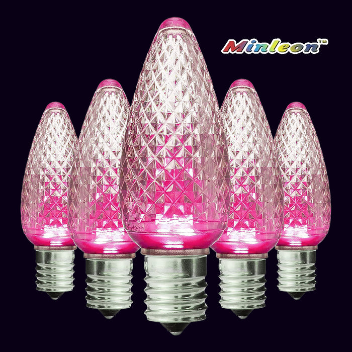 C9 faceted bulbs commercial grade decorating Christmas lights static minleon pink