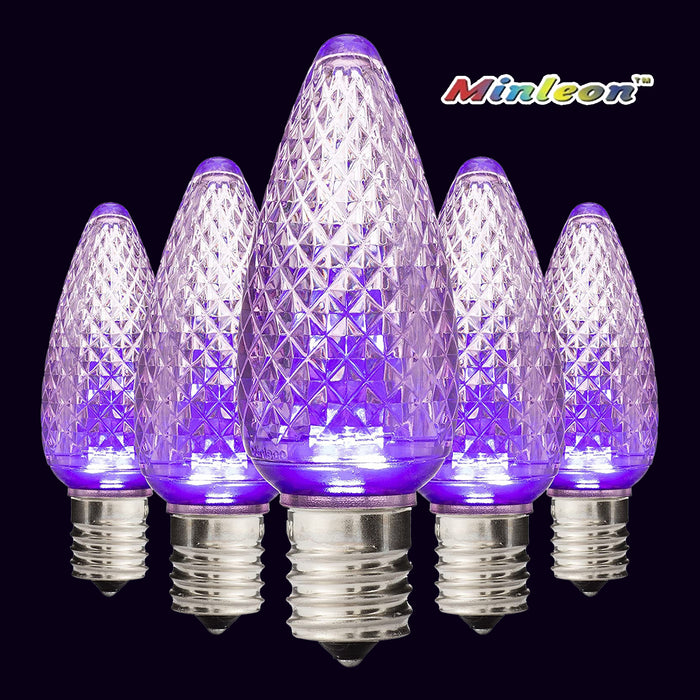 C9 faceted bulbs commercial grade decorating Christmas lights static minleon purple