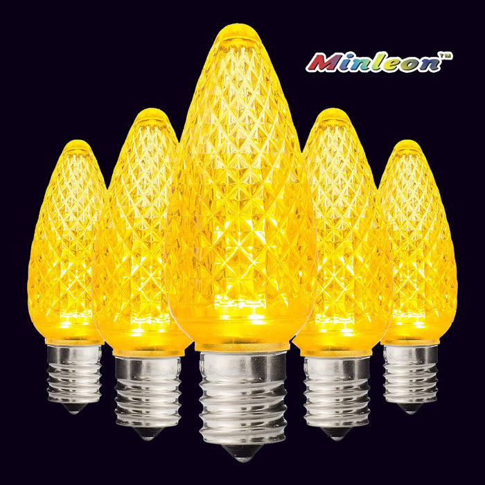 C9 faceted bulbs commercial grade decorating Christmas lights static minleon yellow