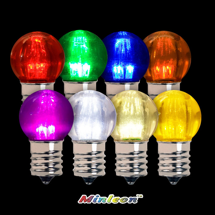 Red, Green, Blue, Pink, Warm & Pure White, Yellow Minleon G30 LED Bulbs Professional Christmas Decorations Holiday Lights 2022