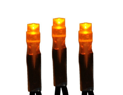 Pro 100 LED Mini Lights - Amber (Orange) strings, Professional Series LED strings are perfect for lighting trees and shrubs, Holiday, Outdoor, Halloween Lighting decorations