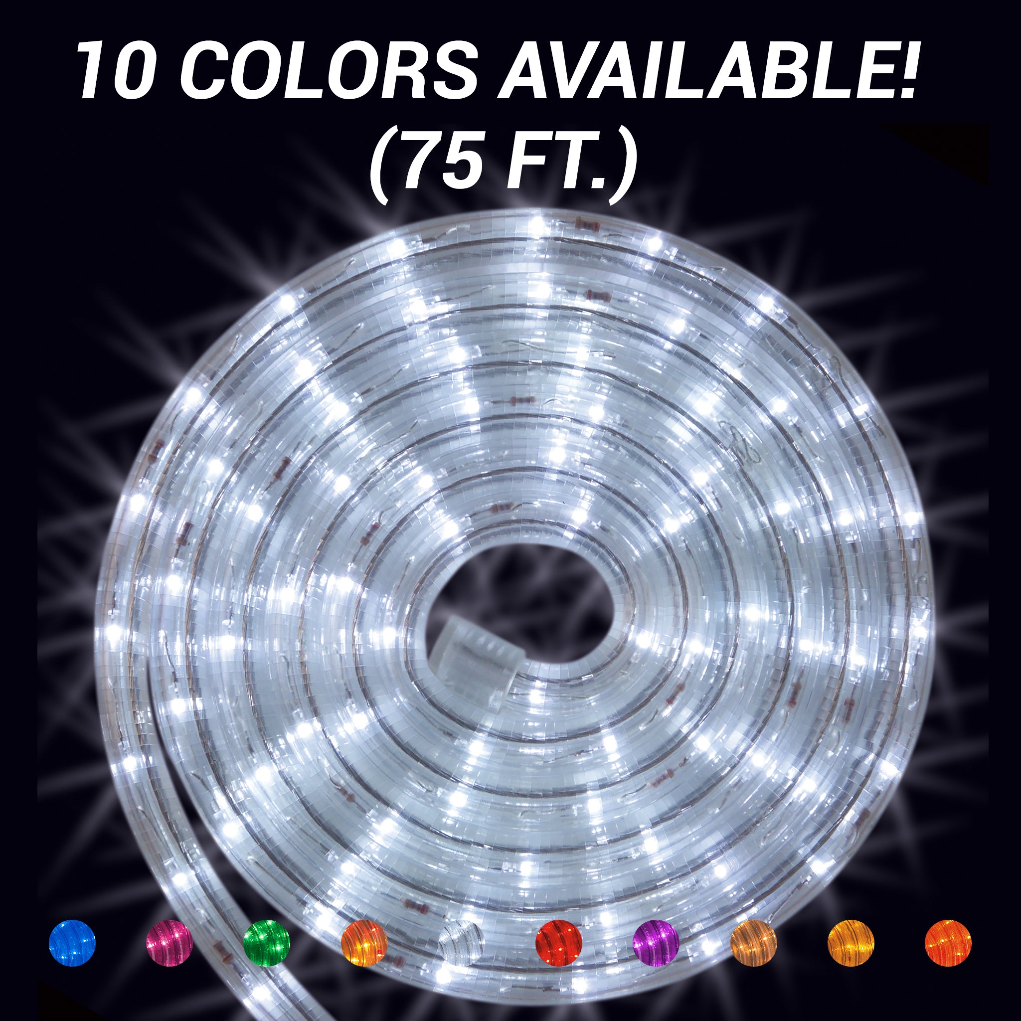 Commercial-Grade LED Rope Light, 75 ft Roll – HolidayLights.com