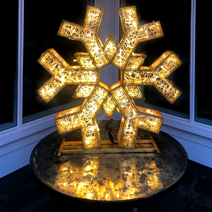 Gold Resin Snowflake Table Decor 12 statue Old East Main Co.