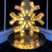 Snowflake, motif, life-size, giant, huge, display, yard ornament, christmas, aluminum frame, durable, commercial grade, outdoor, warm white, gold frame, holiday, table top