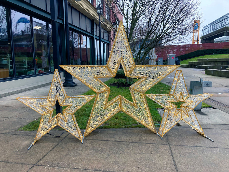 Silver Star Decorations, Christmas Star Decorations, Silver Stars