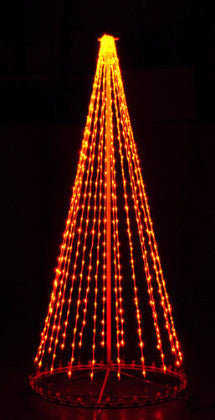 8 Ft. LED Tree - Amber (Orange) (Twinkle), Outdoor motif, rust-proof aluminum, Commercial Grade Light Strings, illumination
